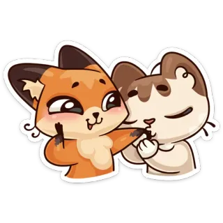 😚 zorro, gato, animales, gesto ofensivo, lindo whatsapp sticker