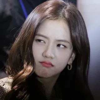 😒 mulher, rosto, expressão, Kpop, Idol, Jisoo telegram sticker