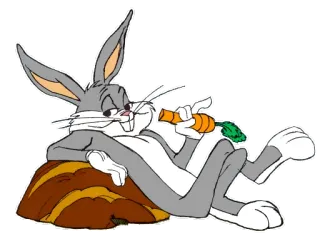 😏 Bugs Bunny Looney Tunes Dibujo animado, Conejo, Conejito, Zanahoria telegram sticker