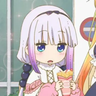 🍥 Kanna Kamui Miss Kobayashi's Dragon Maid Anime, Drache, Kanna Kamui, Süß, Manga, Essen telegram sticker