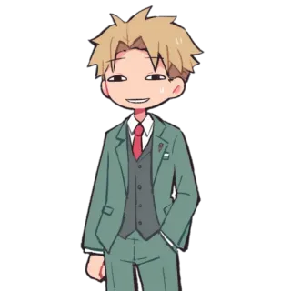 😈 Loid Forger Spy x Family Anime, Charakter, Spion, Anzug, Cartoon telegram sticker