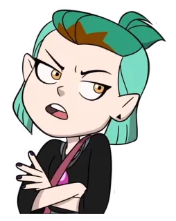 😒 Amity Blight The Owl House hoạt hình, animation, tức giận, không hài lòng, nhân vật telegram sticker