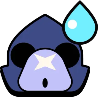 😰 Brawl Stars character Brawl Stars Sticker, Emote, Brawl Stars, scioccato, personaggio, videogioco telegram sticker
