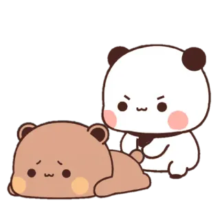 😠 Oso, Panda, Lindo, Dibujos animados, Enojado, Triste whatsapp sticker