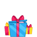 🎁 Kartun, Hadiah, Perayaan, Lucu, Merah muda, Biru, Seru, Pesta whatsapp sticker