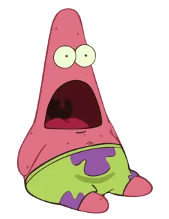 😱 Patrick Star SpongeBob SquarePants патрик стар, спанч боб, мультфильм, смешно, в шоке, удивление telegram sticker