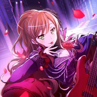 😌 Anime, Chica, Música, Banda, Rosa, Rojo, Guitarra telegram sticker