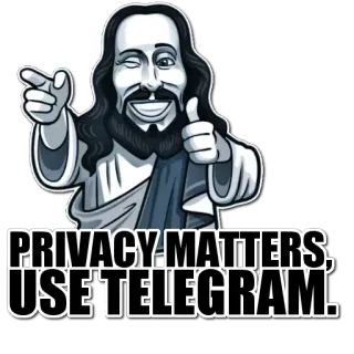 😎 PRIVACY MATTERS, USE TELEGRAM. quyền riêng tư, Telegram, ứng dụng nhắn tin, bảo mật telegram sticker