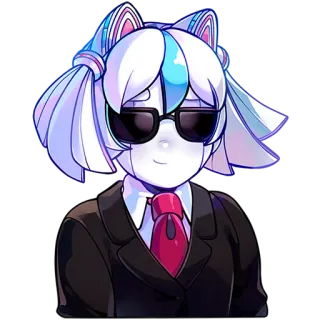😎 캐릭터, 안경, 넥타이, 정장 telegram sticker