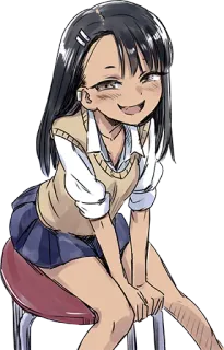 😏 Nagatoro Don't Toy with Me, Miss Nagatoro Anime, Nagatoro, Słodkie, Dziewczyna, Mundur szkolny, Manga telegram sticker