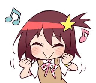 😊 anime, cute, happy, music, dancing, girl whatsapp sticker