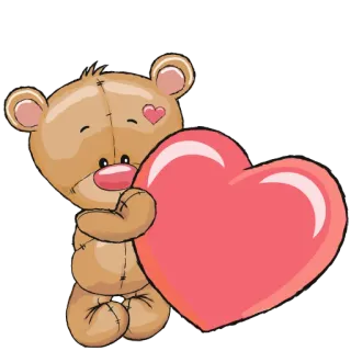 😍 テディベア, ハート, かわいい, 愛, 漫画, ステッカー telegram sticker