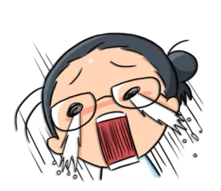 😭 哭泣, 悲伤, 情绪化, 卡通, 眼泪, 难过, 表情, 女人 telegram sticker