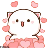 😻 kucing, hati, imut, kawaii, menggemaskan, merah muda, hewan whatsapp sticker