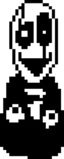 🧐 W. D. Gaster Undertale undertale, gaster, esqueleto, tenebroso, pixel art, vacío whatsapp sticker