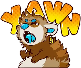 😴 YAWN yawn, animal, cute, sleepy, cartoon, sticker telegram sticker