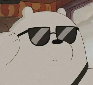 🐼 Ice Bear We Bare Bears Desenho animado, Urso, Óculos de sol, Legal, Urso polar, We Bare Bears telegram sticker