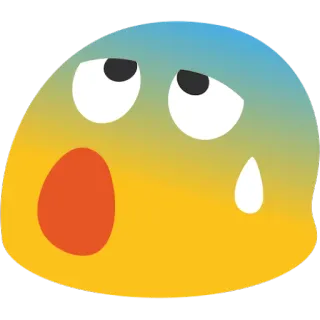 😰 pocenie się, zdenerwowany, zmartwiony, niespokojny, emocje, blob telegram sticker