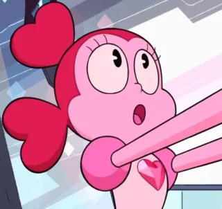 😮 Spinel Steven Universe Spinel, Steven Universe, cartoon, pink, character, heart whatsapp sticker