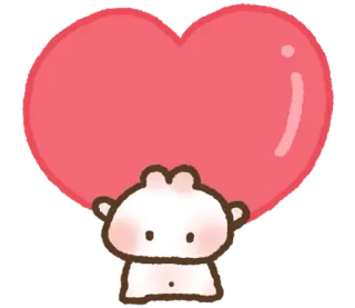 🐇 cuore, carino, animale, kawaii, amore telegram sticker
