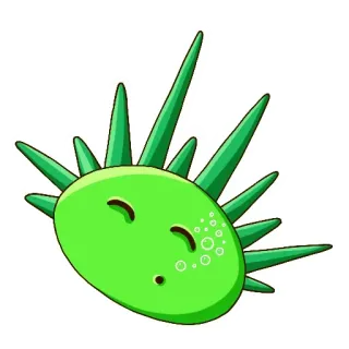 🤪 海胆, 海洋, 海, 动物, 海洋生物, 可爱, 绿色 telegram sticker