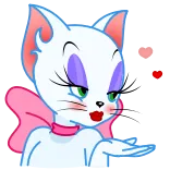 😽 cat, cartoon, kiss, love, hearts, animation telegram sticker