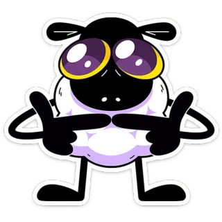 🐏 schaap, cartoon, dier, schattig, fluffy, personage whatsapp sticker