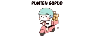 🔰 Lieferung, Roller, Cartoon, Süß, Paket, Helm whatsapp sticker