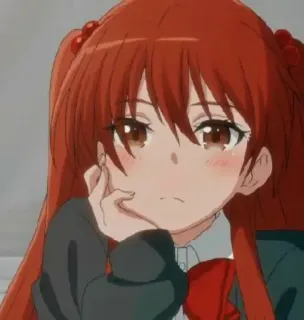 😒 Anime, Cartoon, Mädchen, Rothaarige, Süß, Charakter whatsapp sticker