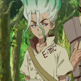 🔬 Ishigami Senku Dr. Stone E=mc² Аниме, Наука, Уравнения, Интеллект, Доктор Стоун whatsapp sticker