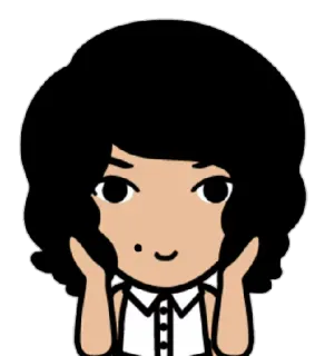 😌 dessin animé, femme, personnage, illustration, autocollant telegram sticker
