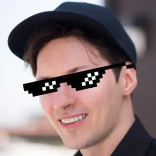😎 man, glasses, hat, sunglasses, pixelated glasses telegram sticker