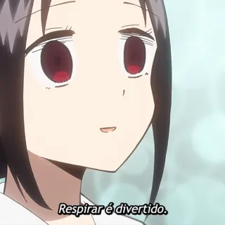 😶 Kaguya Shinomiya Kaguya-sama: Love Is War Respirar é divertido. Аниме, Кагуя-сама, Кагуя Синомия, Смешной, Милый, Love is War telegram sticker