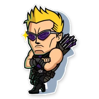 😠 Hawkeye Hawkeye, pemanah, superhero, komik, Marvel, karakter telegram sticker
