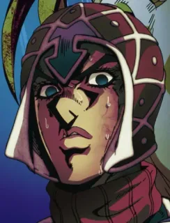 4⃣ Guido Mista JoJo's Bizarre Adventure Anime, Jojo, Guido Mista, Expression, Sueur, Personnage whatsapp sticker