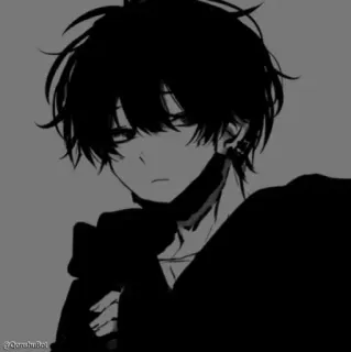 🗿 Anime, Sombre, Monochrome, Personnage whatsapp sticker