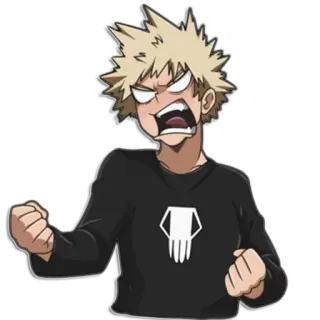 😡 Bakugo My Hero Academia Bakugo, My Hero Academia, anime, manga, character, angry telegram sticker