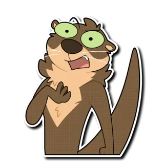 😧 otter, cartoon, animal, funny, cute telegram sticker
