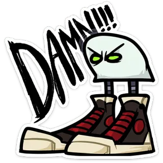 🤬 DAMN!!! dibujo animado, zapatos, exclamación, frustración, personaje, arte telegram sticker