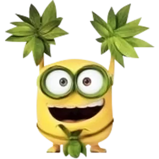 💁 Minion minion, cartoon, funny, yellow, pineapple telegram sticker