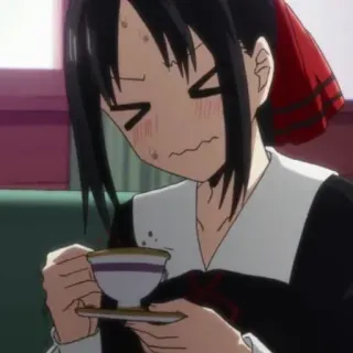 😖 Kaguya Shinomiya Kaguya-sama: Love Is War аниме, кагуя, кагуя-сама, любовь это война, манга, смешно, реакция, мем telegram sticker
