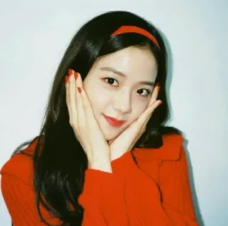🌸 Jisoo Persona, Celebridad, Mujer, K-pop, Cantante, Jisoo, Blackpink, Rojo whatsapp sticker