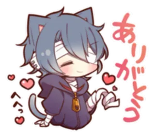 ❤ ありがとう Anime, Gato, Lindo, Corazones, Vendajes telegram sticker
