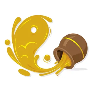 ☯ aquarius, zodiac, astrology, water pitcher, water bearer, brown, yellow telegram sticker