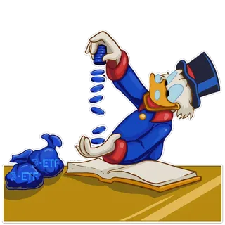 🦆 Scrooge McDuck ETF สกรูจ แม็กดัก, ดิสนีย์, การ์ตูน, เงิน, ETF, การเงิน telegram sticker