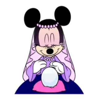 🔮 Minnie Mouse Minnie Mouse, Disney, Cartoon, Fortune Teller, Crystal Ball whatsapp sticker