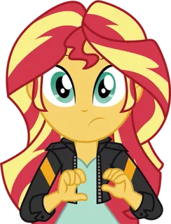 😕 Sunset Shimmer My Little Pony アニメ, ポニー, キャラクター, サンセットシマー, マイリトルポニー whatsapp sticker