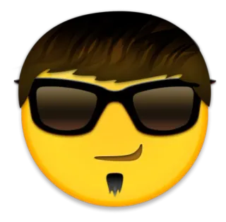 😎 emoji, sunglasses, cool, goatee, face, emoticon, avatar telegram sticker
