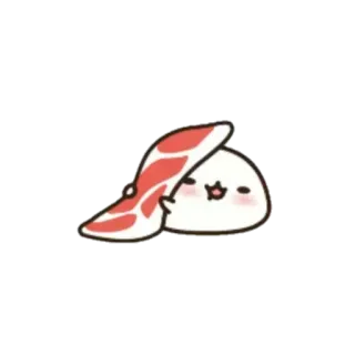 🍥 słodkie, kawaii, blob, mięso, kapelusz, jedzenie, naklejka telegram sticker