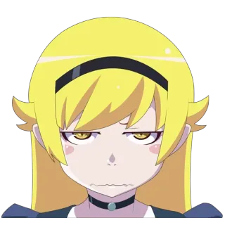 😕 Shinobu Oshino Monogatari series 애니메이션, 만화, 귀여운, 시노부 오시노, 모노가타리, 캐릭터 telegram sticker